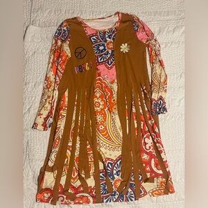 Colorful Hippy 70’s Fringe Dress